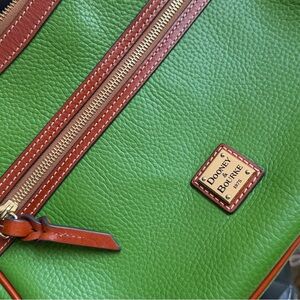 Dooney & Bourke Green and Brown Leather Handbag